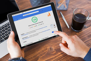 Tablet mit Google PageSpeed Test