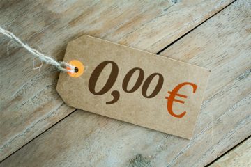 Preisschild mit 0,00 Euro